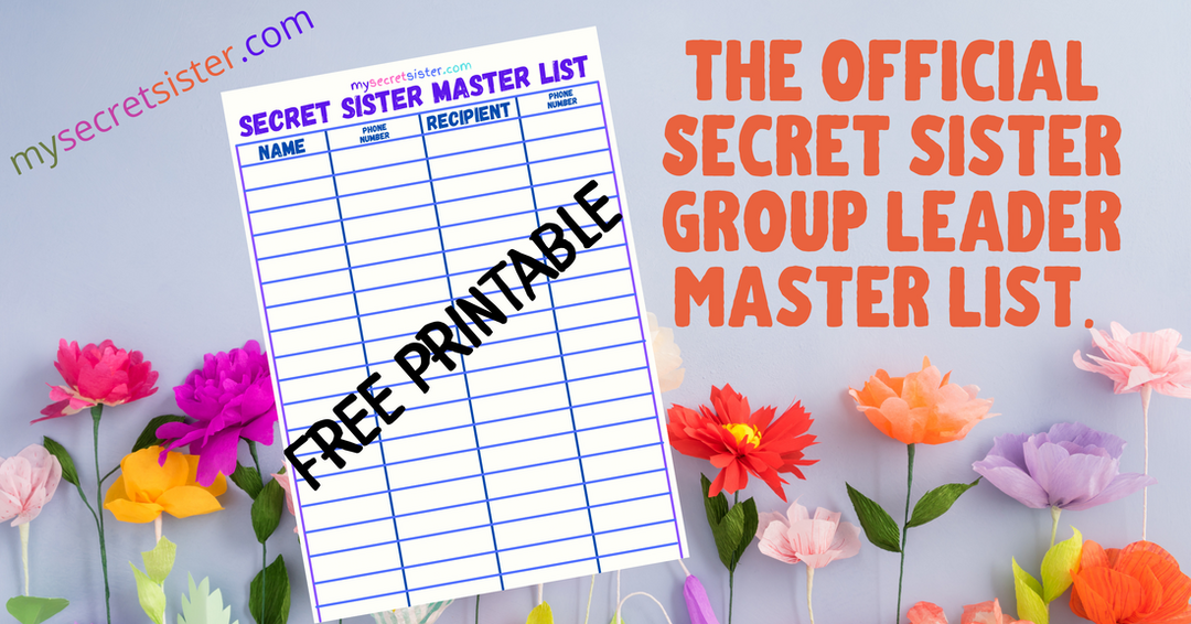 Secret Sister Group Leader Master List Free Printable Form